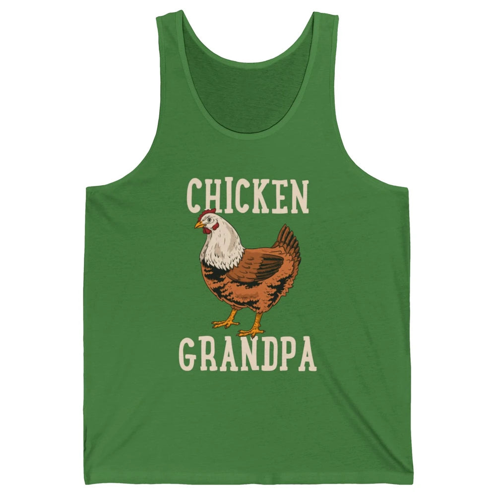 Retro Chicken Grandpa Funny Grandfather Vintage Farm Animal Unisex Jersey Tank