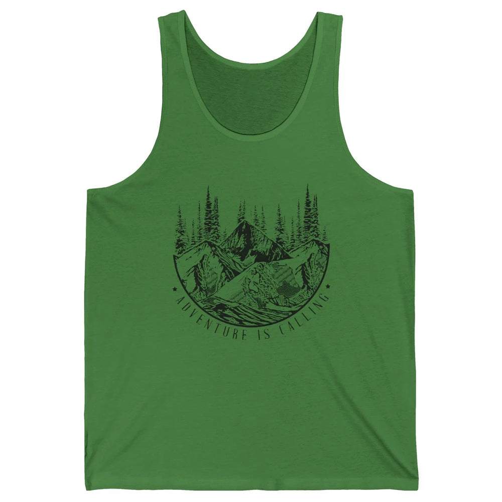 Adventure Is Calling Mountain Outdoor Wilderness Hiking Unisex Jersey Tank