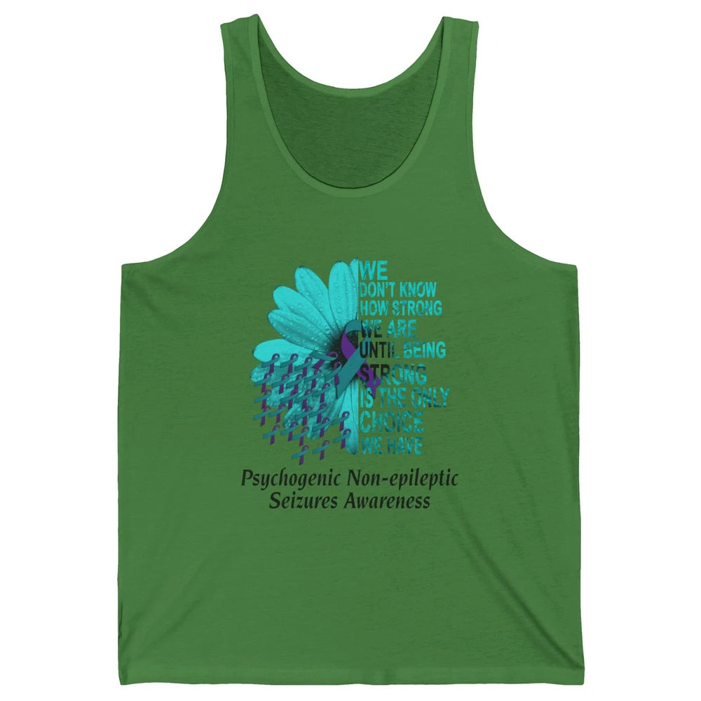 PNES Awareness We Don't Know How Strong Purple Teal Ribbon Unisex Jersey Tank