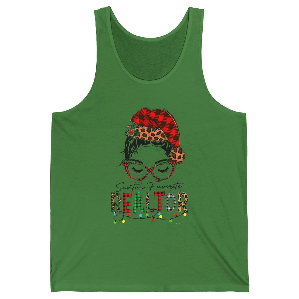 Merry Christmas Xmas Santa Messy Hair Realtor Real Estate Unisex Jersey Tank