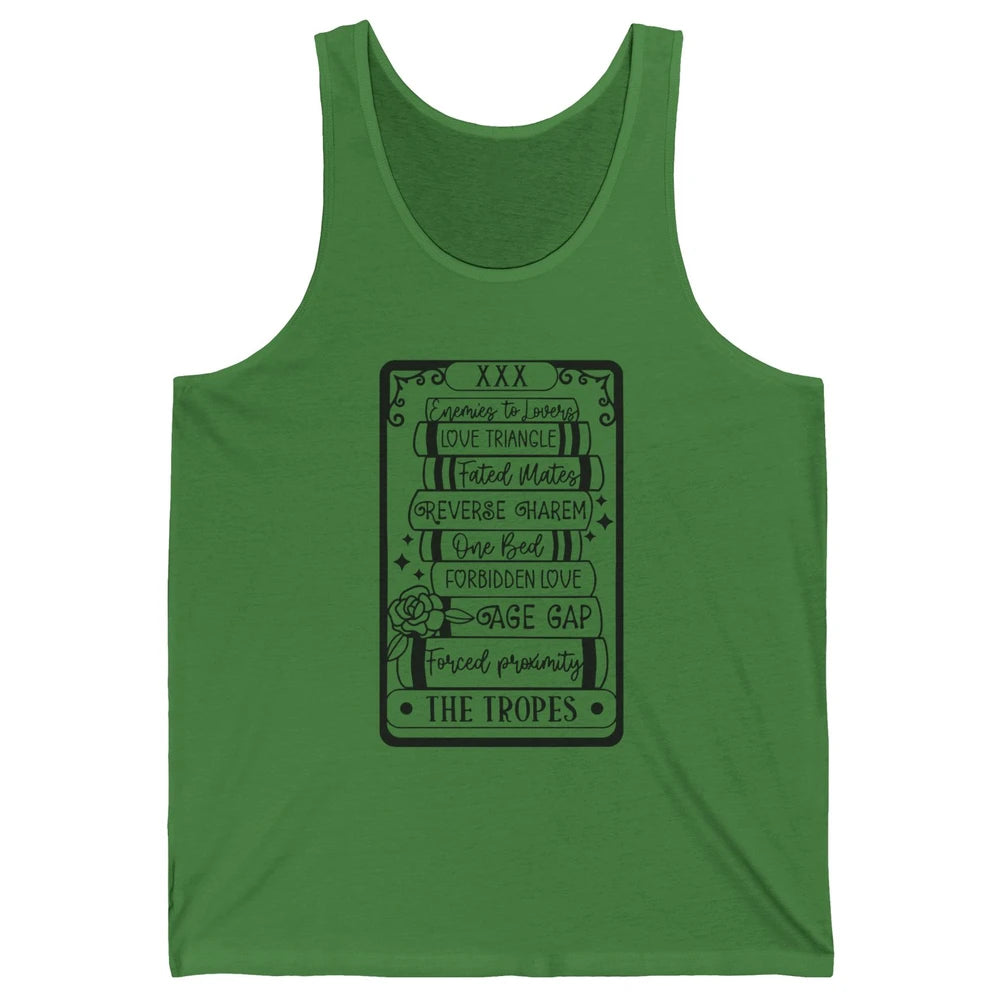 Retro Book Tropes The Tropes Tarot Card Halloween Readers Unisex Jersey Tank