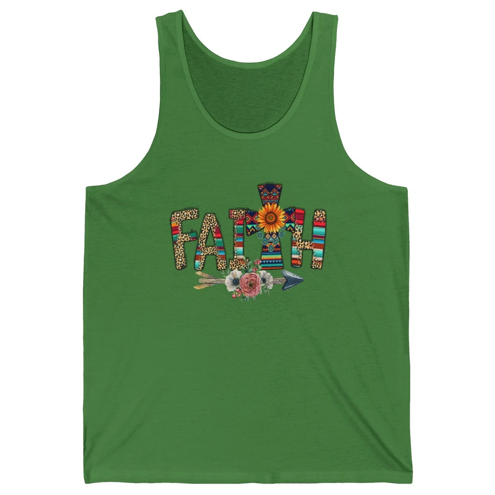 Leopard Serape Faith Religious Western Country Christian God Unisex Jersey Tank