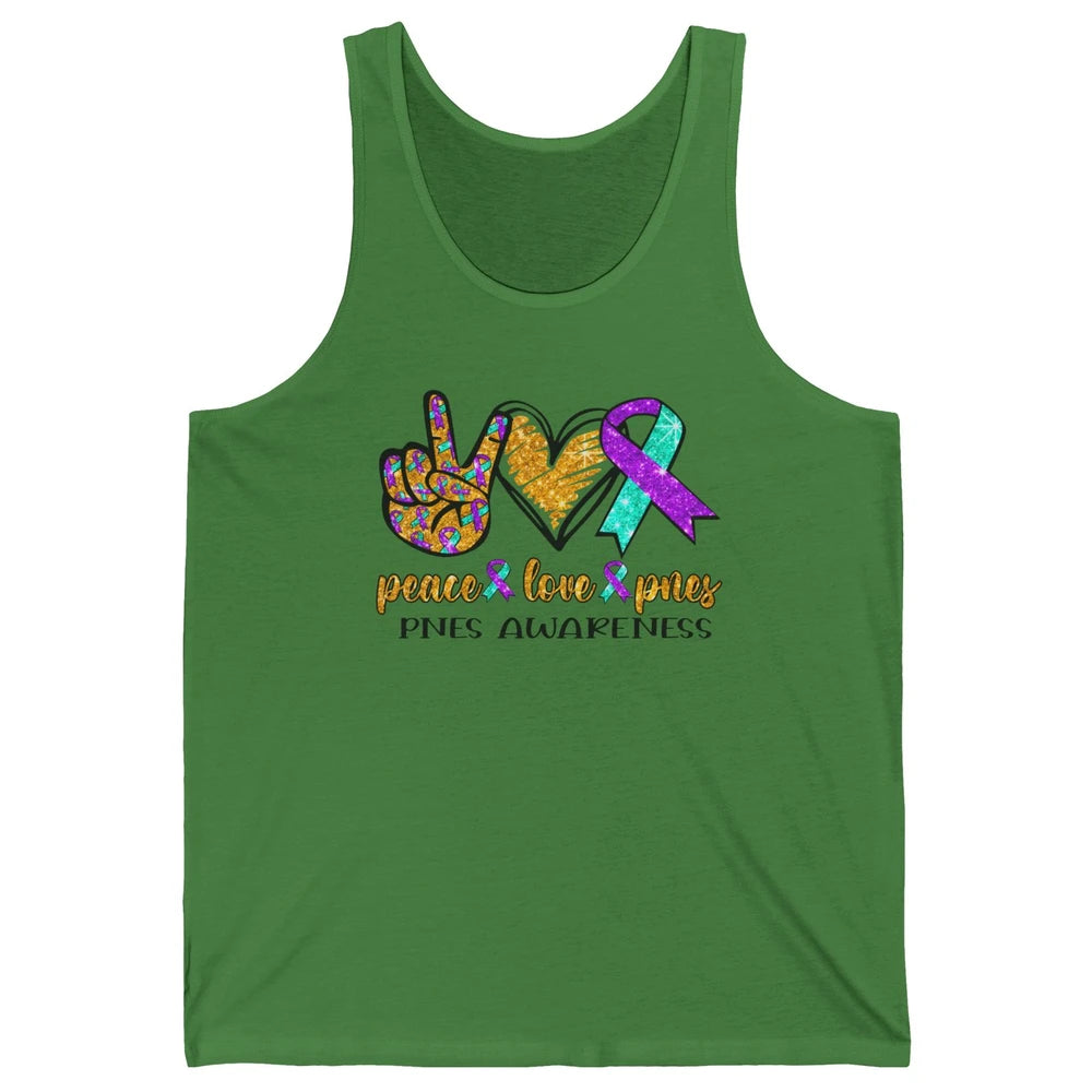 Psychogenic Non-epileptic Seizures Peace Love PNES Ribbon Unisex Jersey Tank