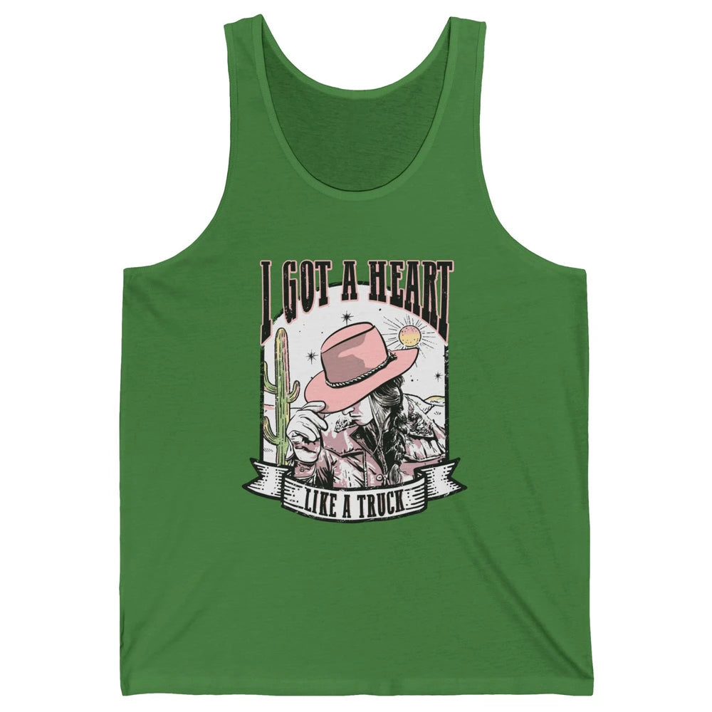 Retro Desert Cowgirl I Got A Heart Like A Truck Western Unisex Jersey Tank