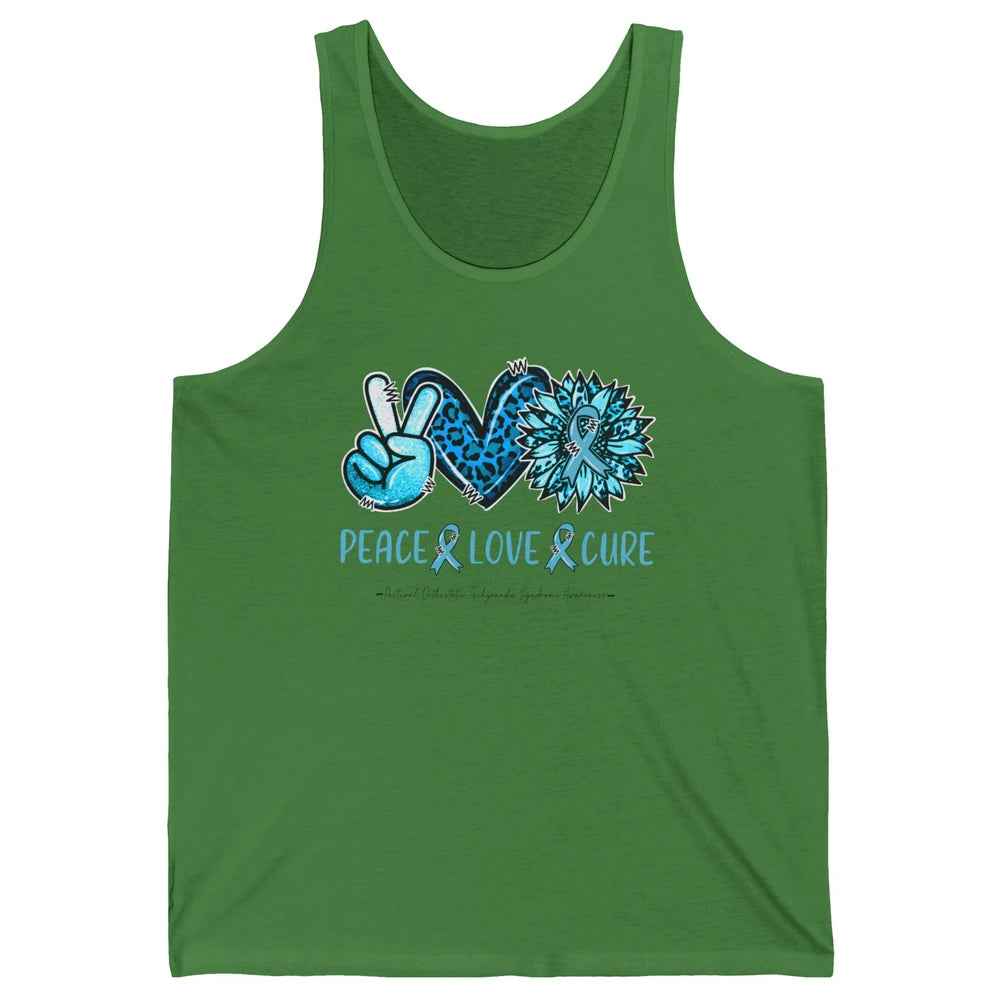 POTS Postural Orthostatic Tachycardia Peace Love Cure Unisex Jersey Tank