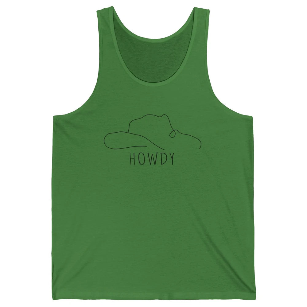 Retro Cowboy Hat Howdy Western Country Texas Cowgirls Gift Unisex Jersey Tank