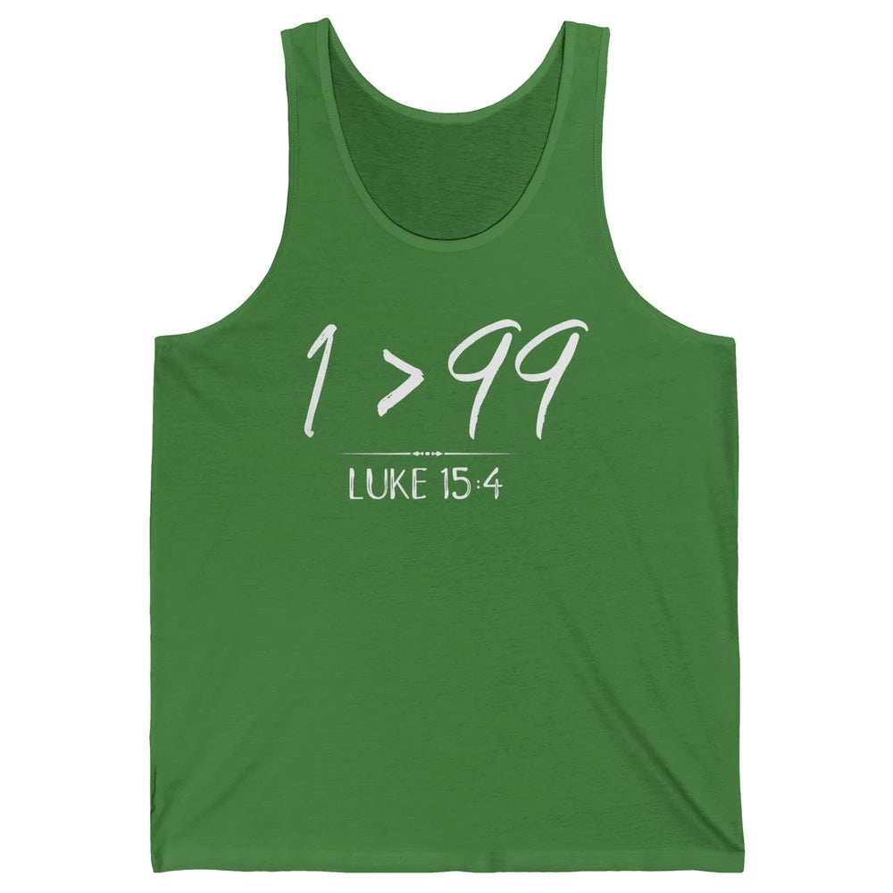 Retro He Left The 99 Rescue Me Christian Jesus Christ Bible Unisex Jersey Tank