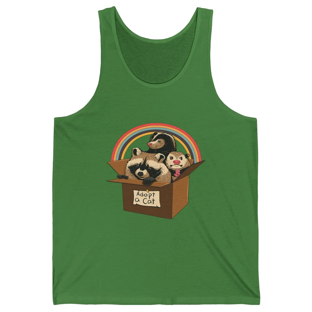 Retro Adopt A Cat Raccoon Panda Skunk Possum Adoption Street Unisex Jersey Tank