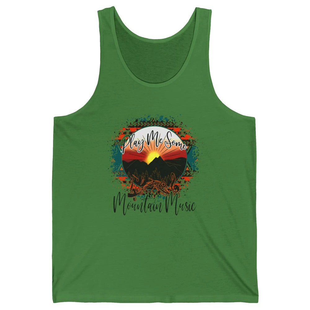Retro Desert Dawn Play Me Some Mountain Music Western Life Unisex Jersey Tank