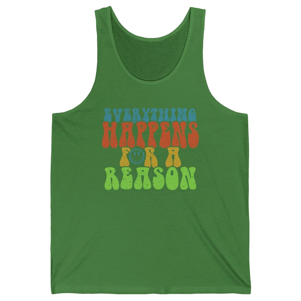 Retro Everything Happens For A Reason Mental Health Peace Unisex Jersey Tank