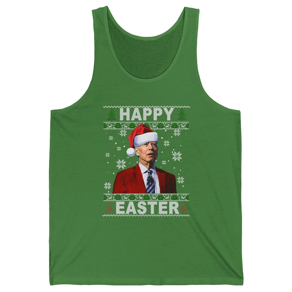 Funny Biden Santa Hat Happy Easter Anti Biden Christmas Unisex Jersey Tank
