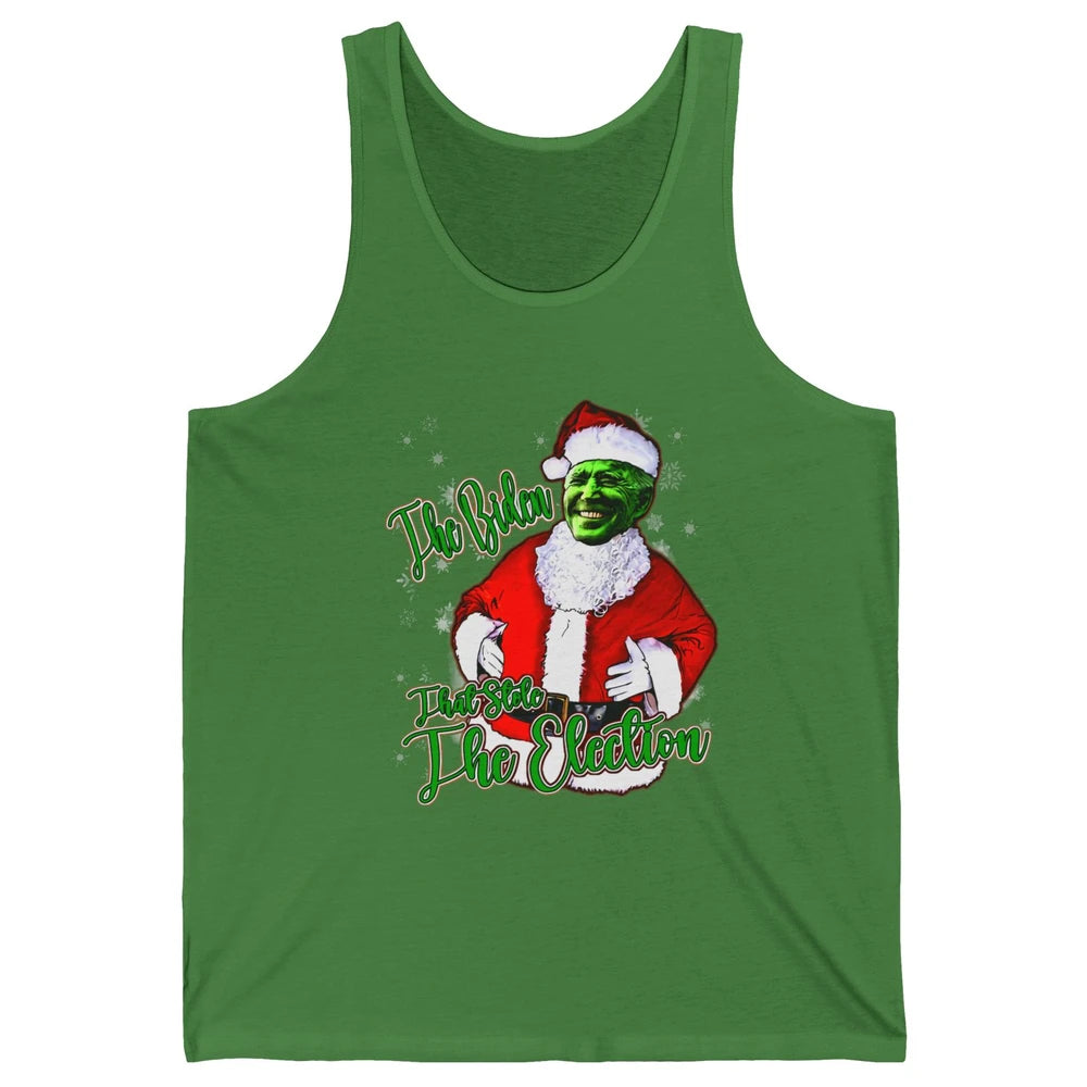 Funny Biden Stole The Election Anti Biden Liberals Christmas Unisex Jersey Tank