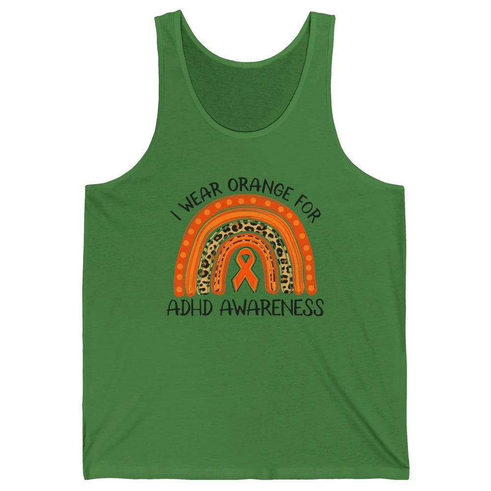 ADHD Awareness Month I Wear Orange For ADHD Rainbow Ribbon Unisex Jersey Tank