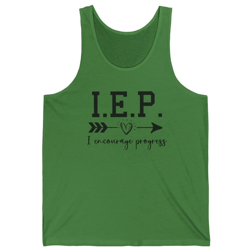 SPED Teacher I Encourage Progress IEP Squad Special Edu Gift Unisex Jersey Tank
