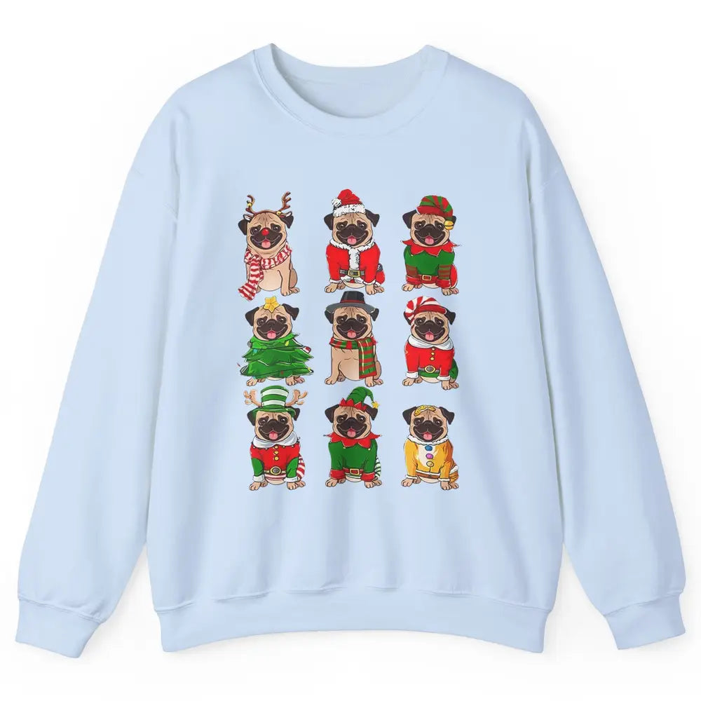 Pug Collection Christmas Santa Pug Dog Christmas Pugmas Unisex Crewneck Sweatshirt
