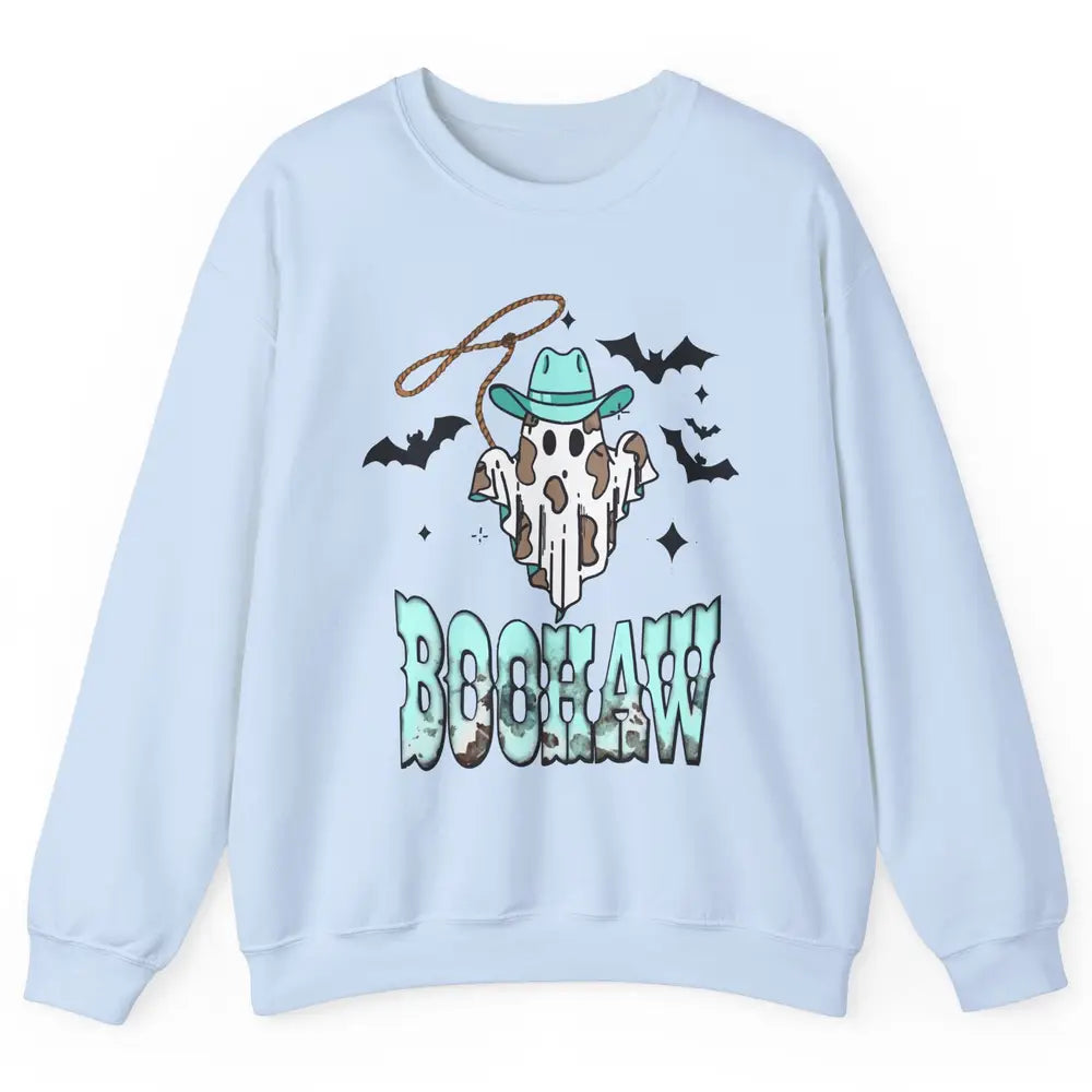 Retro Halloween Boohaw Cowboy Ghost Spooky Western Halloween Unisex Crewneck Sweatshirt
