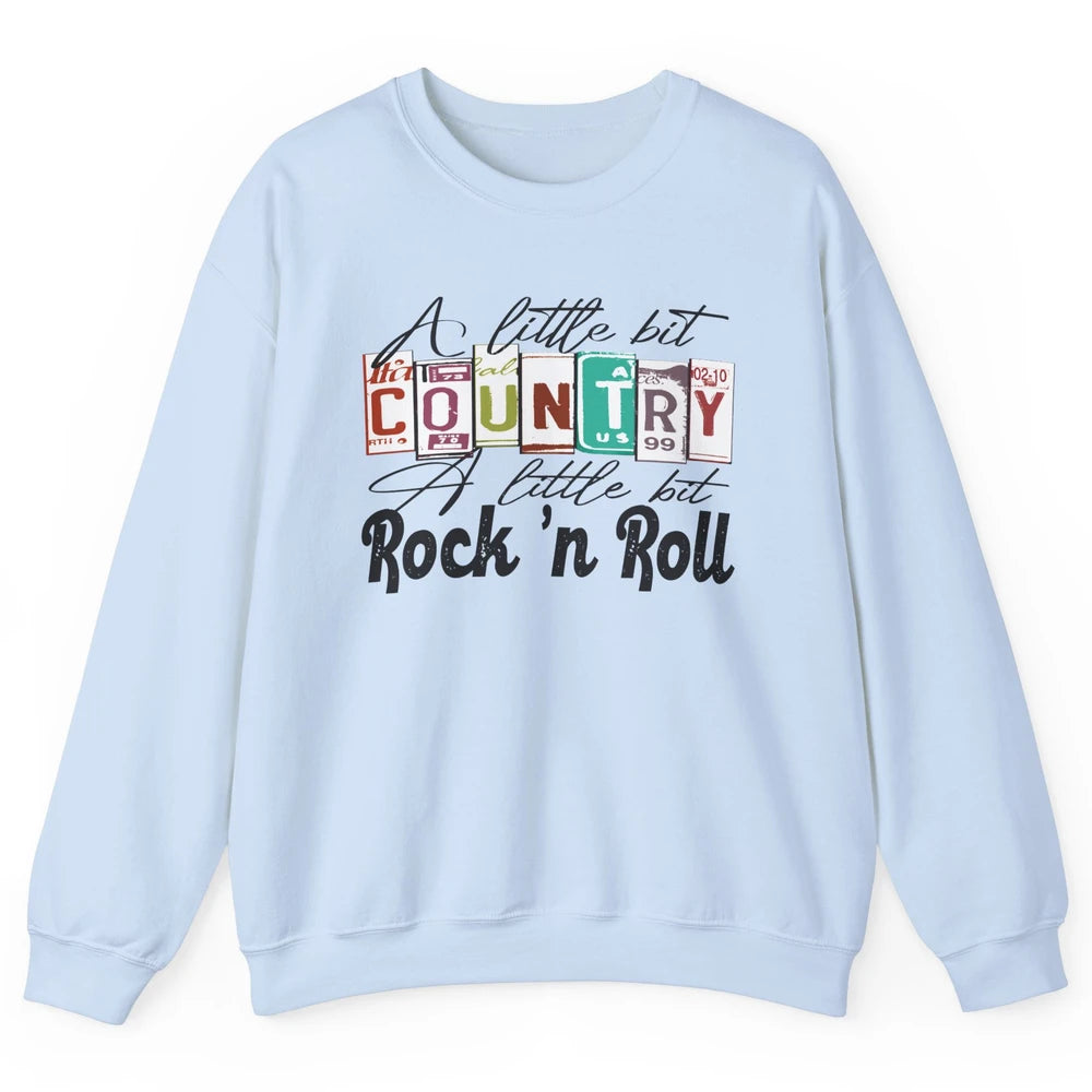 Retro A Little Bit Country A Little Bit Rock n Roll Western Unisex Crewneck Sweatshirt