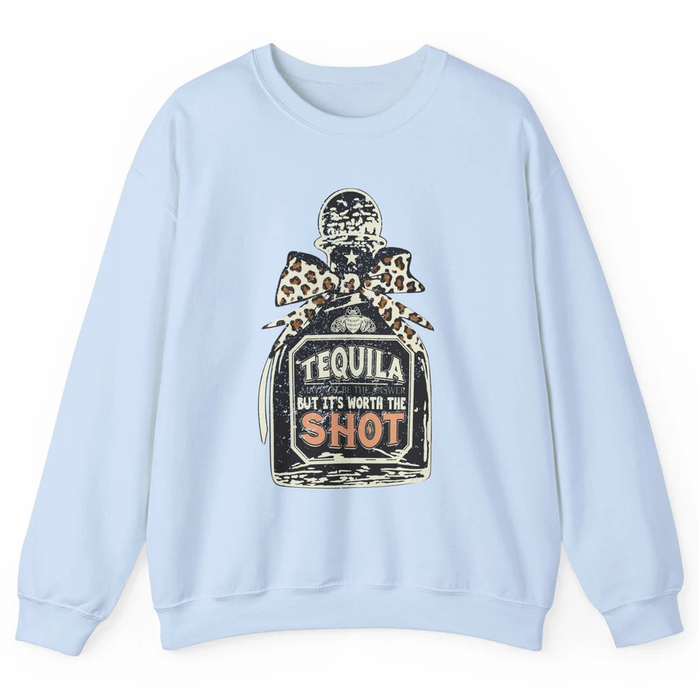 Retro Leopard Tequila May Not Be The Answer Western Country Unisex Crewneck Sweatshirt