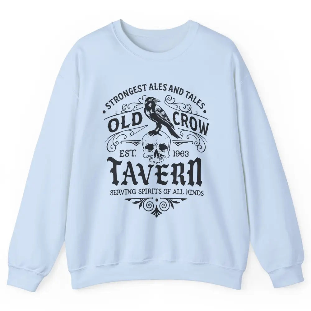 Retro Halloween Black Crow Old Crow Tavern Est 1693 Magic Unisex Crewneck Sweatshirt