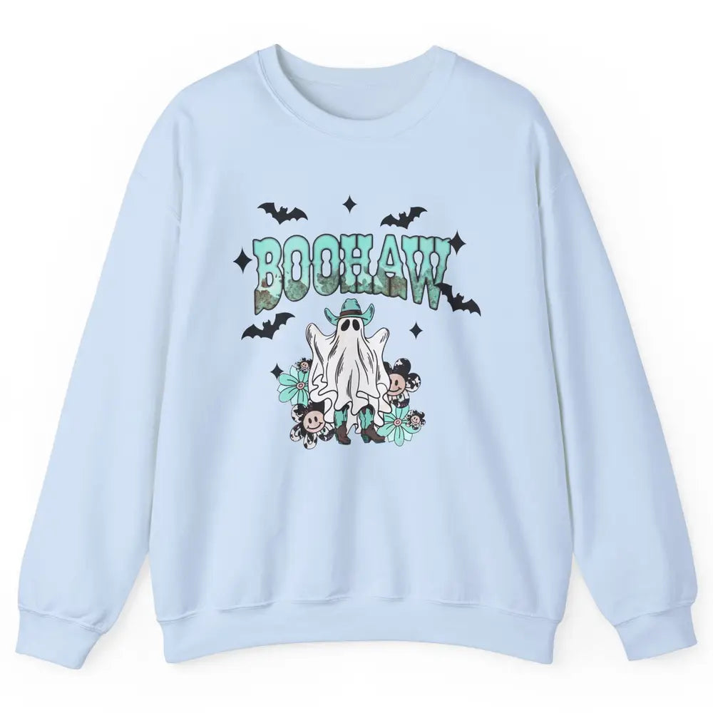 Retro Cowboy Ghost Boohaw Boot Scooting Western Halloween Unisex Crewneck Sweatshirt