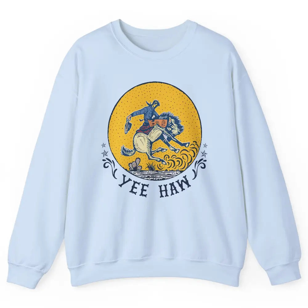 Retro Cowboy Yeehaw Western Country Cowgirls Horse Lovers Unisex Crewneck Sweatshirt