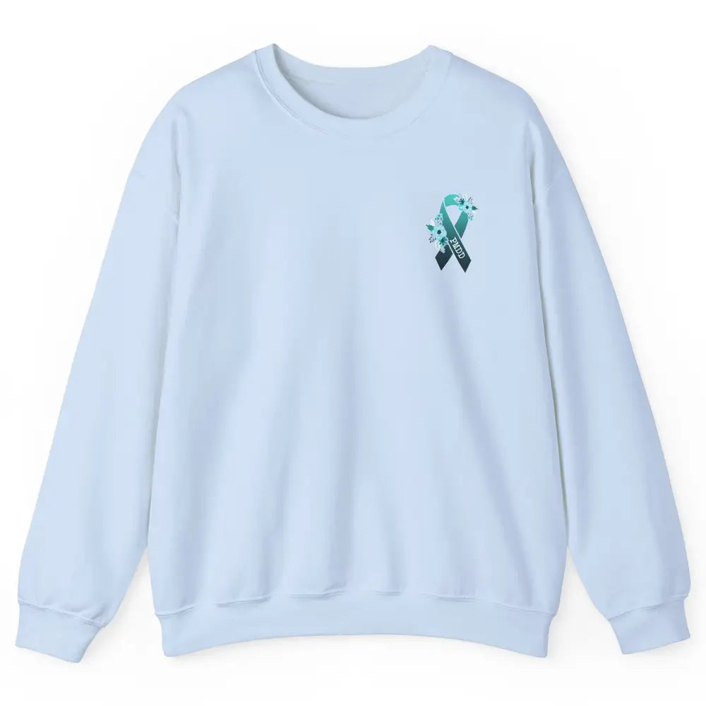 Premenstrual Dysphoric Disorder PMDD Awareness Ribbon Unisex Crewneck Sweatshirt