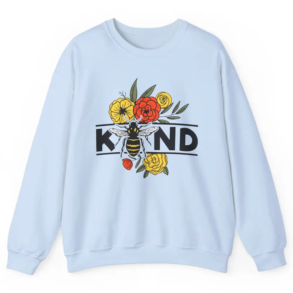 Retro Be Kind Leopard Rainbow Boho Love Mental Health Matter Unisex Crewneck Sweatshirt