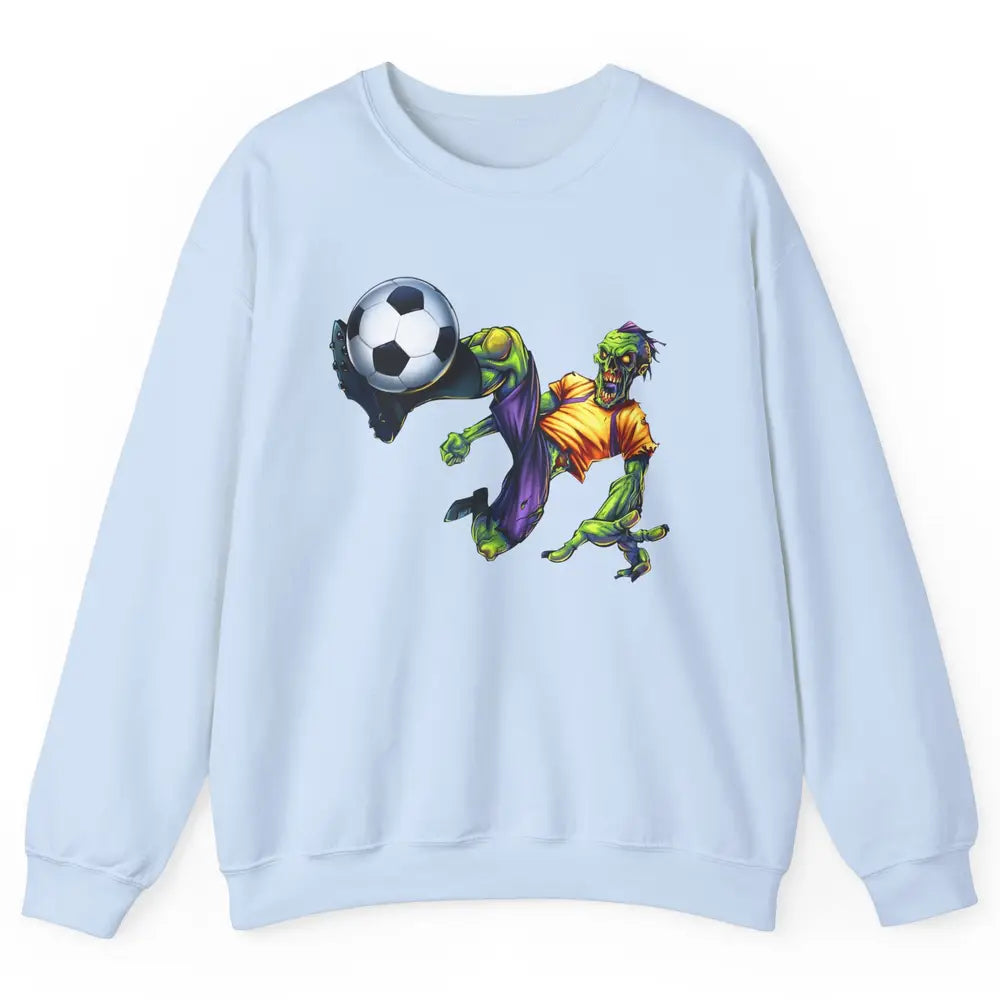 Zombie Soccer Striker Halloween Soccer Player Costume Gift Unisex Crewneck Sweatshirt