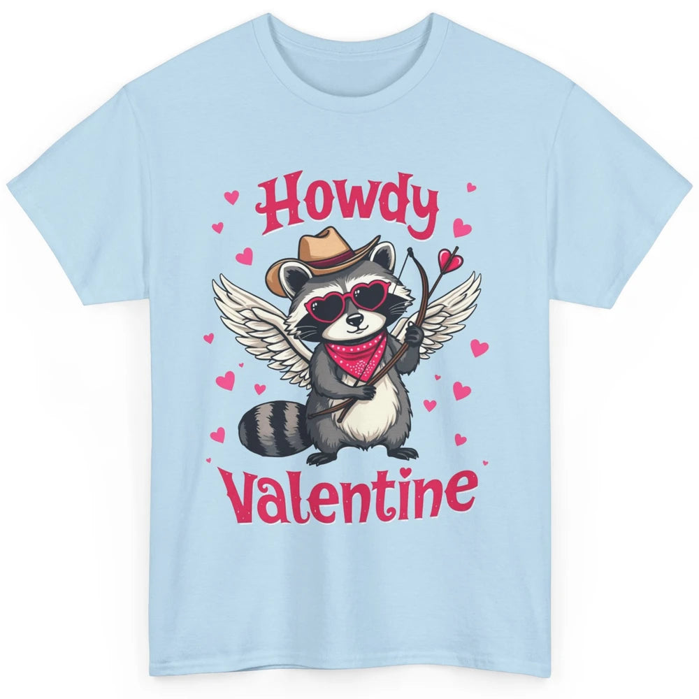 Howdy Valentine Cowboy Hat Cupid Raccoon Funny Opossum Love Heart Cute Western Possum Rodeo Classic Unisex T-Shirt