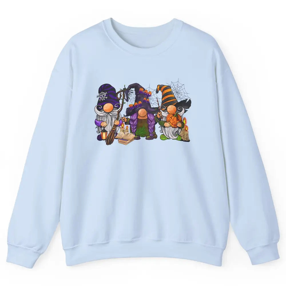 Retro Gnomes Witch Halloween Witchy Gnomies Horror Hallows Unisex Crewneck Sweatshirt