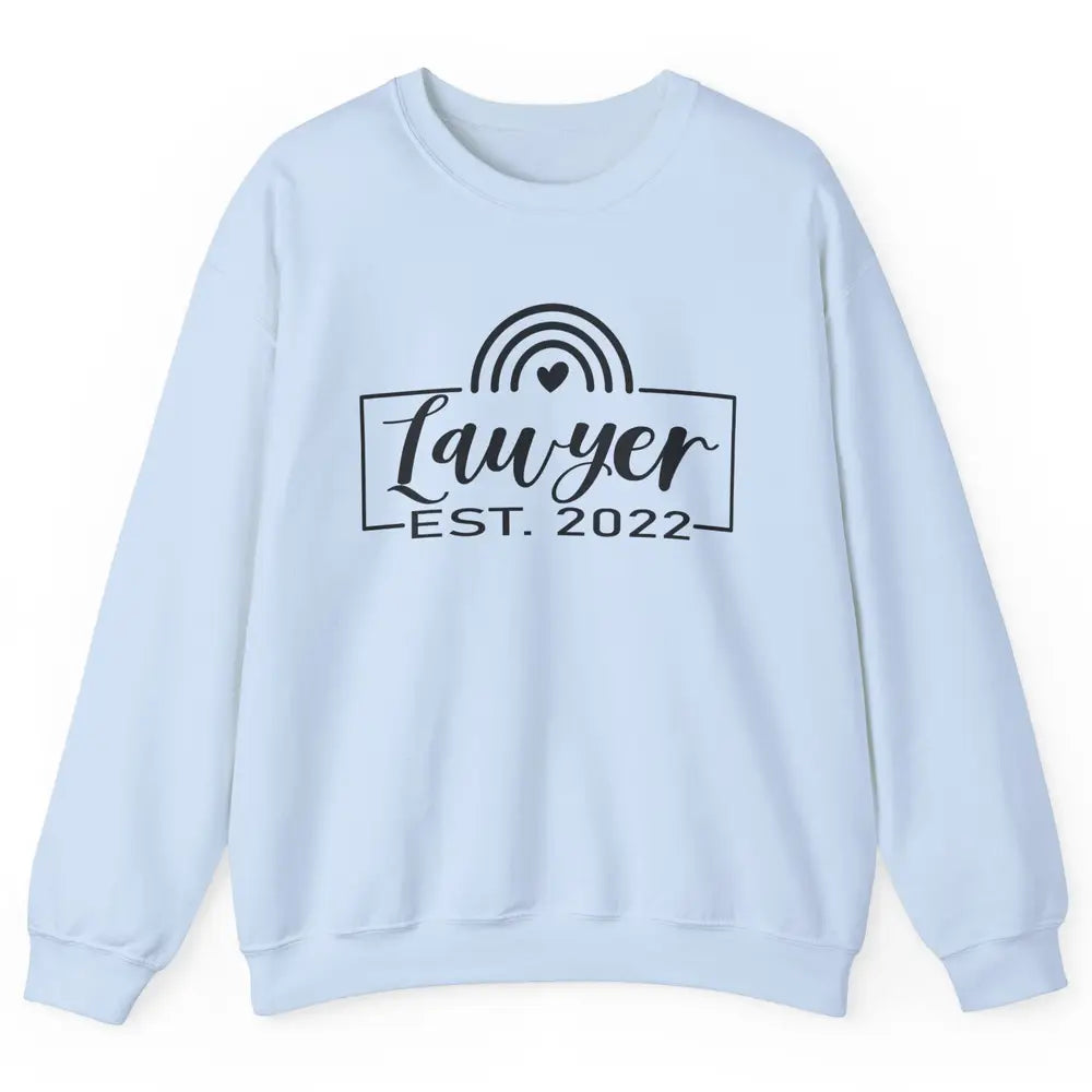 Rainbow Lawyer Est 2022 Law School Graduate Future Attorney Unisex Crewneck Sweatshirt