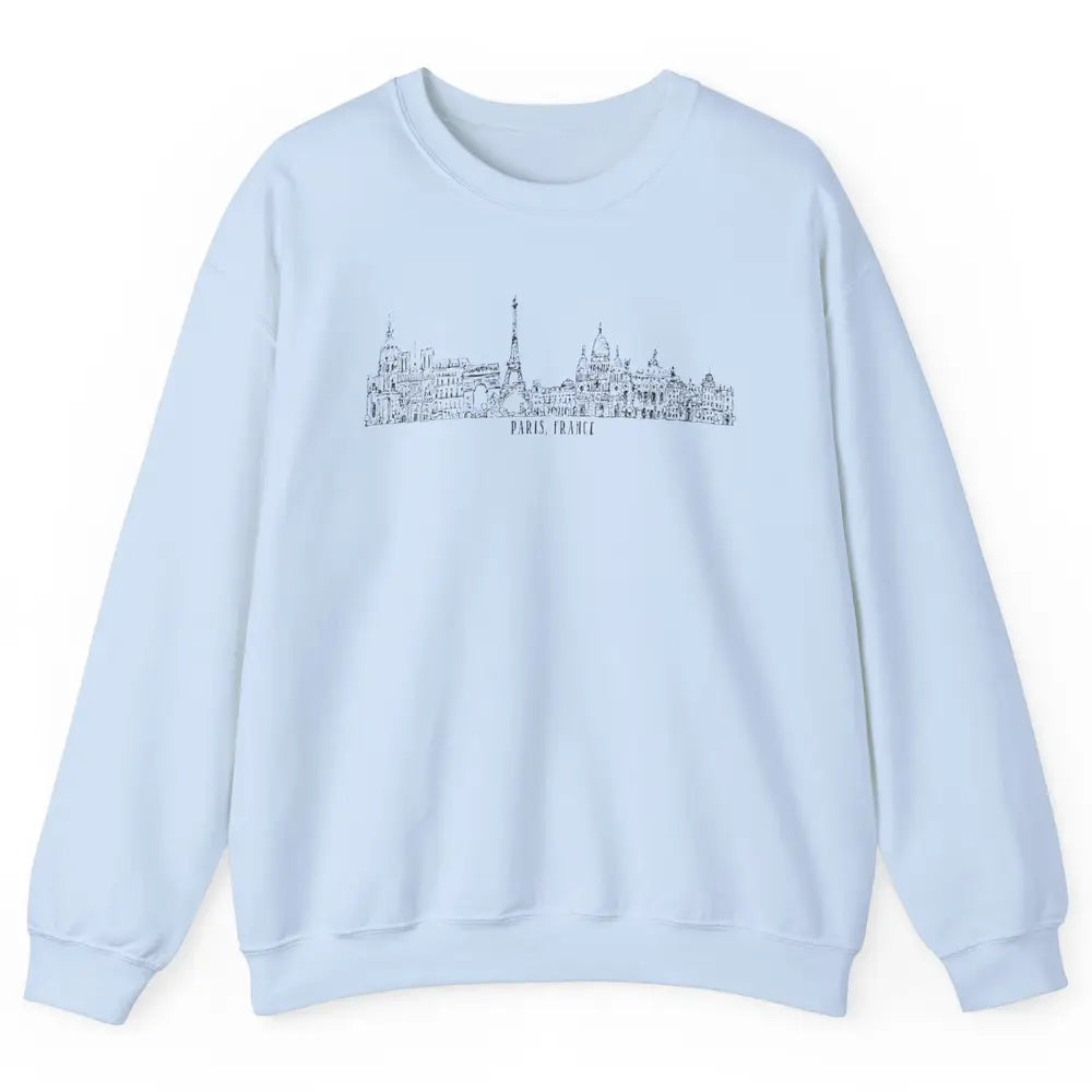 Paris Eiffel Tower Souvenir Travel France Gift Paris Skyline Unisex Crewneck Sweatshirt
