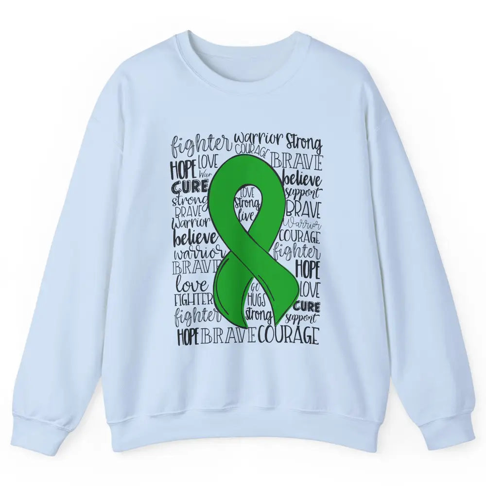 PANS/PANDAS Awareness Floral Green Ribbon Hope Love Cure Unisex Crewneck Sweatshirt