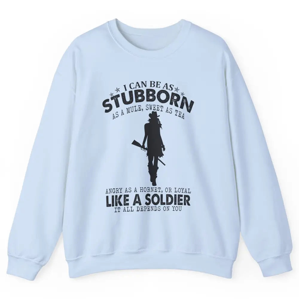 Retro Cowgirl Stubborn As Mule Sweet As Tea Western Country Unisex Crewneck Sweatshirt