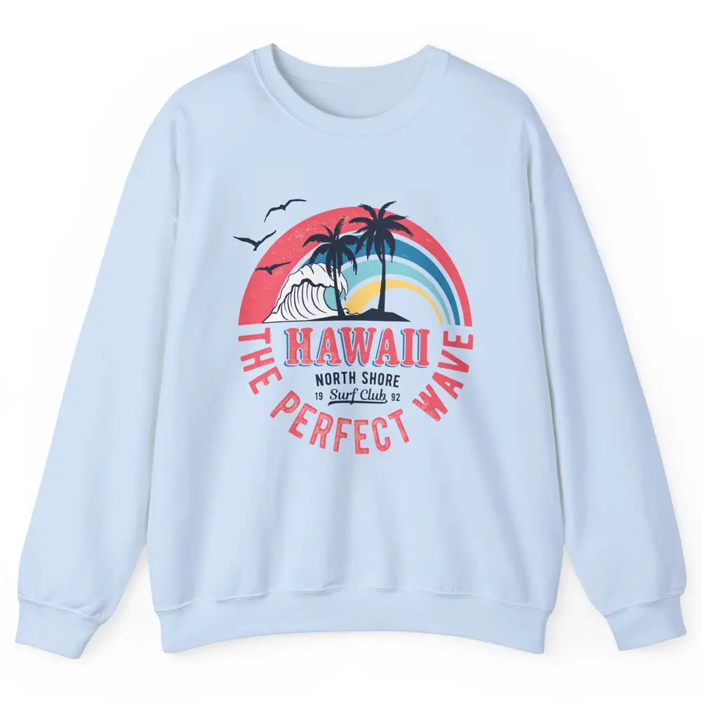 Retro Hawaii North Shore Surf Club Beach Palms Vintage 1980s Unisex Crewneck Sweatshirt
