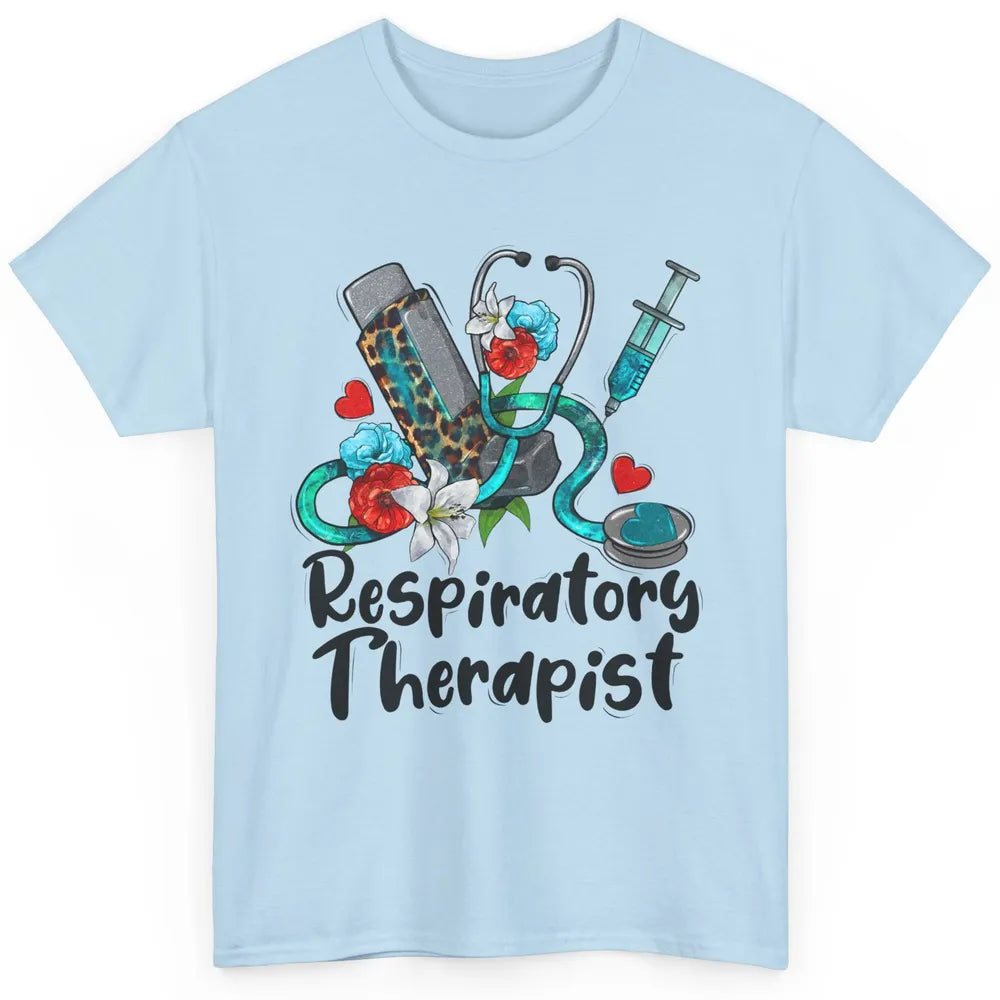 Respiratory Therapist Leopard Stethoscope Western Country RT Classic Unisex T-Shirt