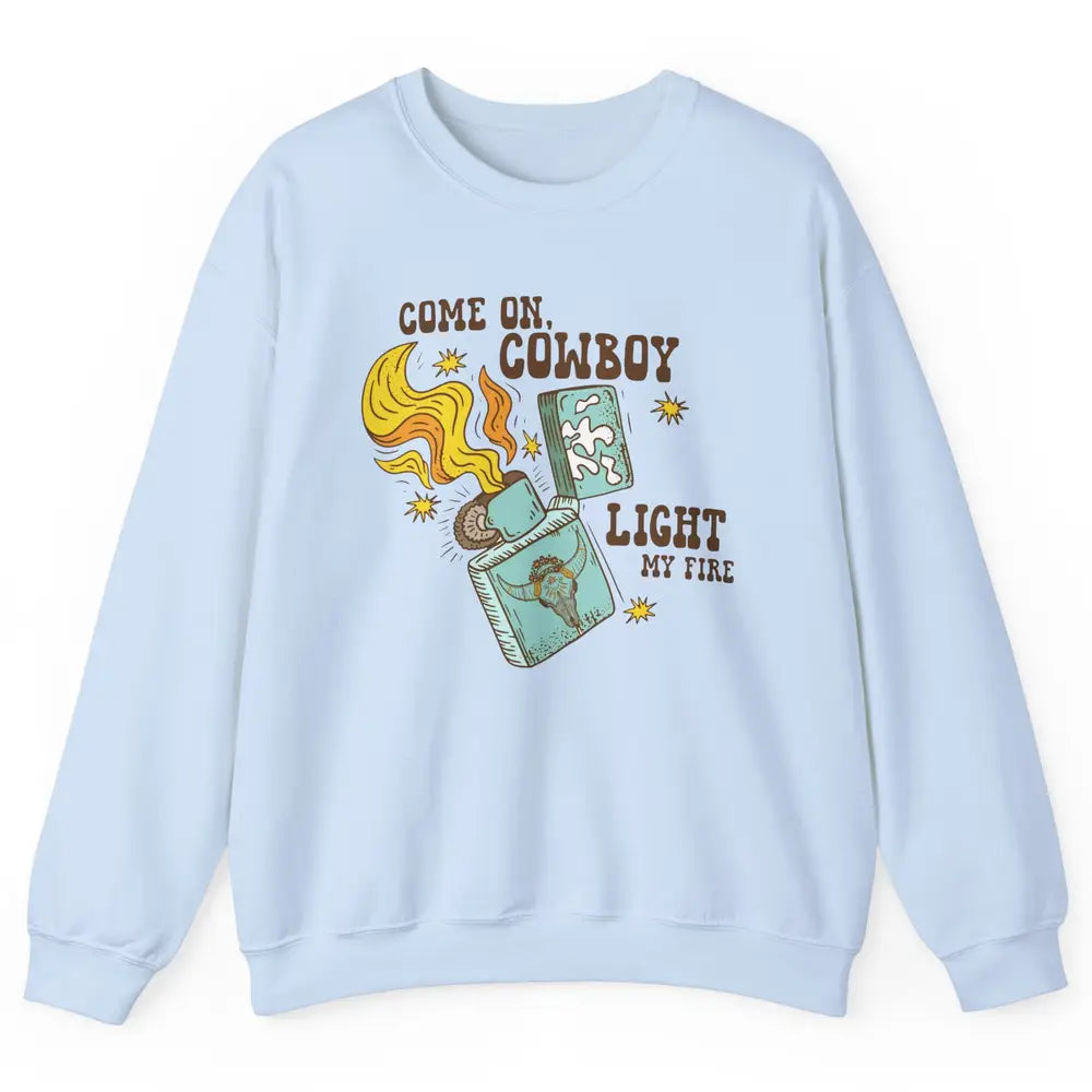 Retro Cowgirl Just Smile And Say God Bless Western Desert Unisex Crewneck Sweatshirt