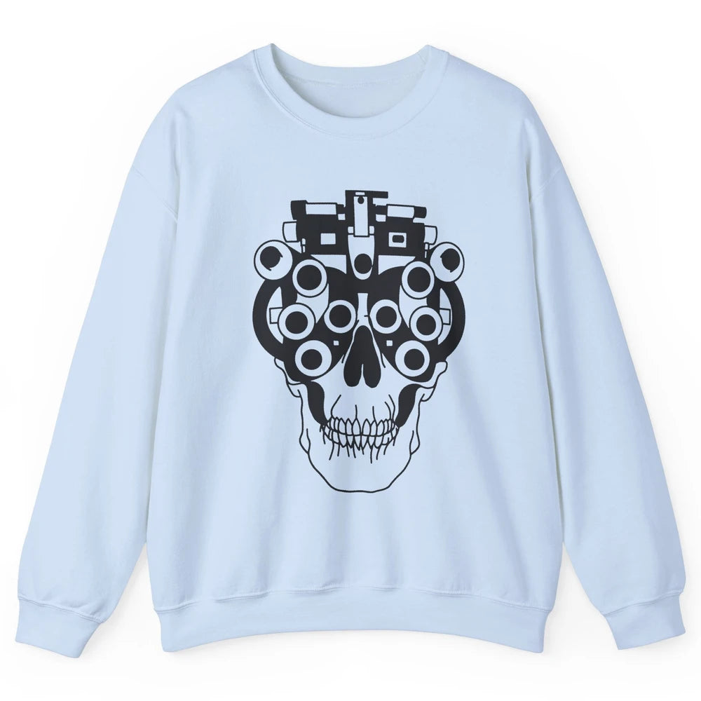 Phoropter Skeleton Optometrist Optician Halloween Optometry Unisex Crewneck Sweatshirt