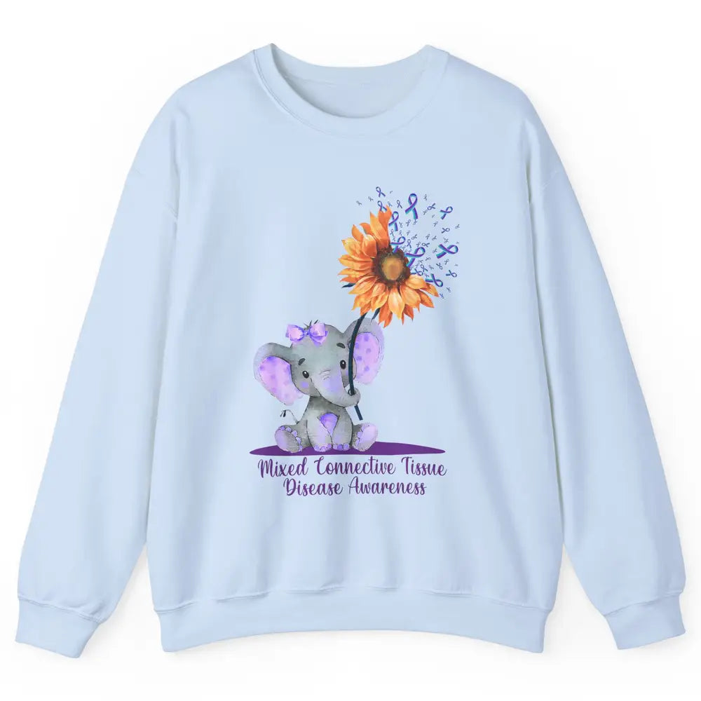 Mixed Connective Tissue Disease Baby Elephant Sunflower Unisex Crewneck Sweatshirt