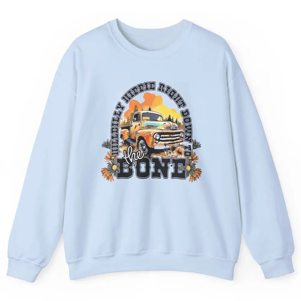 Retro Desert Truck Hippie Hillbilly Western Country Cowgirl Unisex Crewneck Sweatshirt