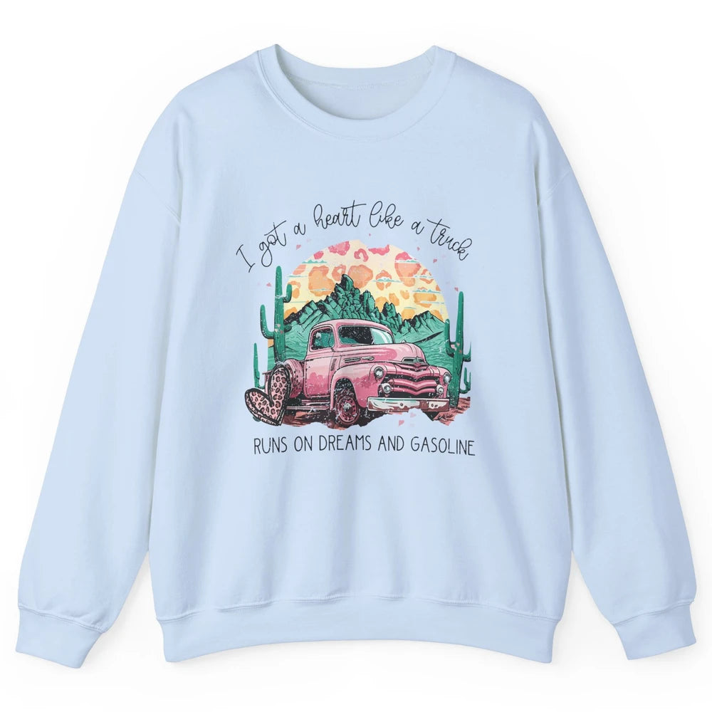 Retro Desert Truck Got A Heart Like A Truck Western Country Unisex Crewneck Sweatshirt
