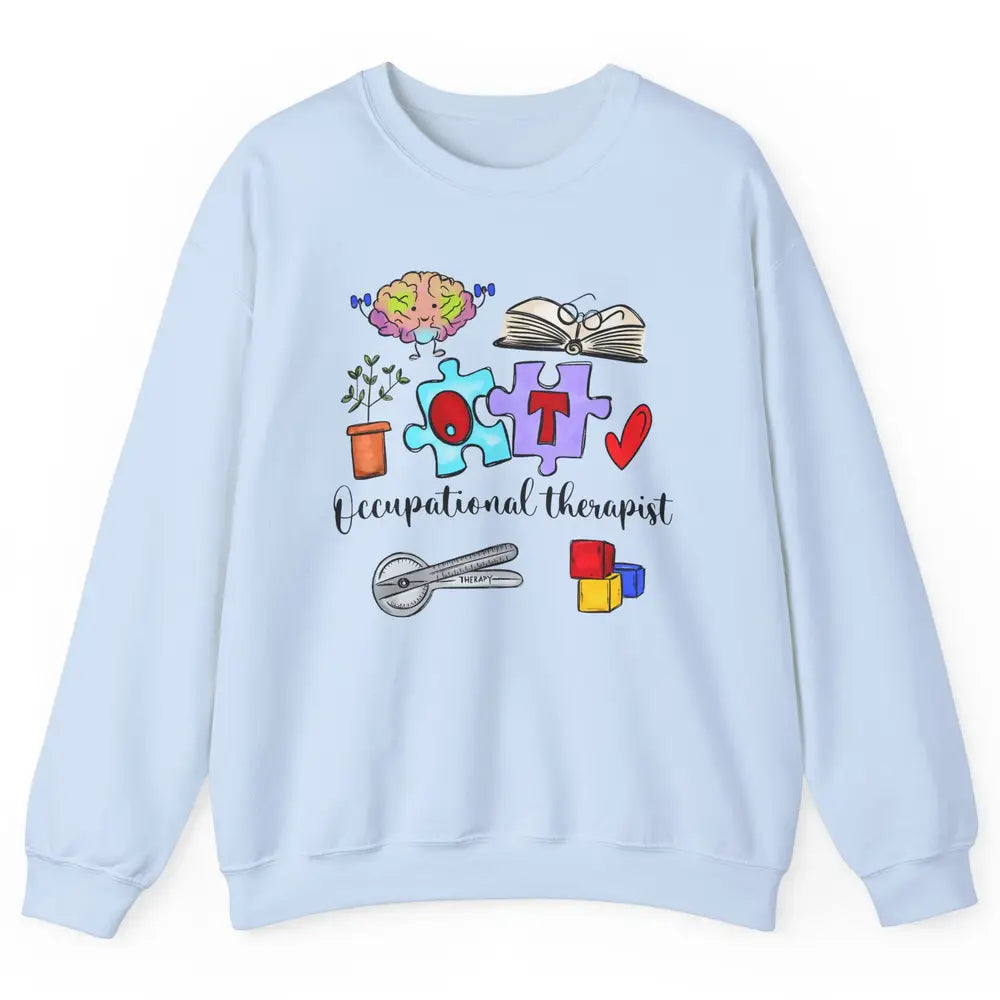 Occupational Therapist Symbols Hand Drawn OT Appreciation Unisex Crewneck Sweatshirt