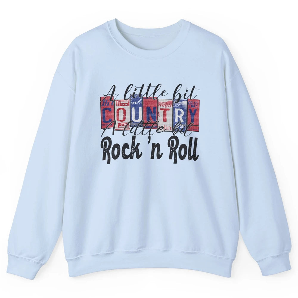 Retro A Little Bit Country A Little Bit Rock n Roll Western Unisex Crewneck Sweatshirt