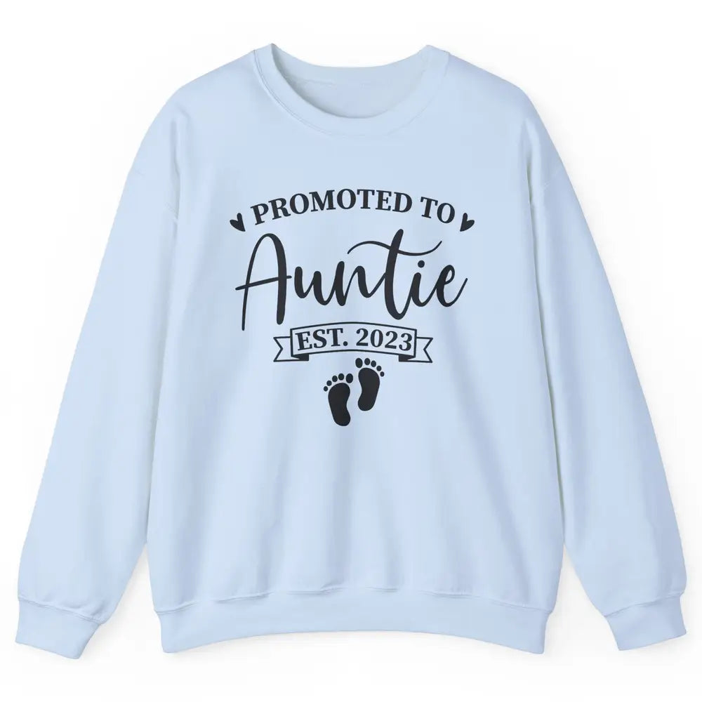 Promoted To Auntie Est 2023 Auntie To Be Baby Reveal Gift Unisex Crewneck Sweatshirt