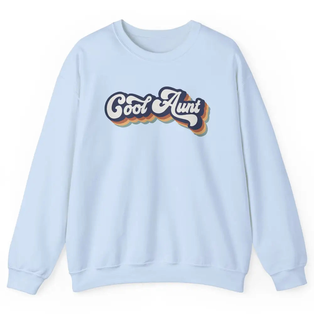 Retro Cool Aunt Vintage Cute Auntie Life Half Mom Boho Aunty Unisex Crewneck Sweatshirt