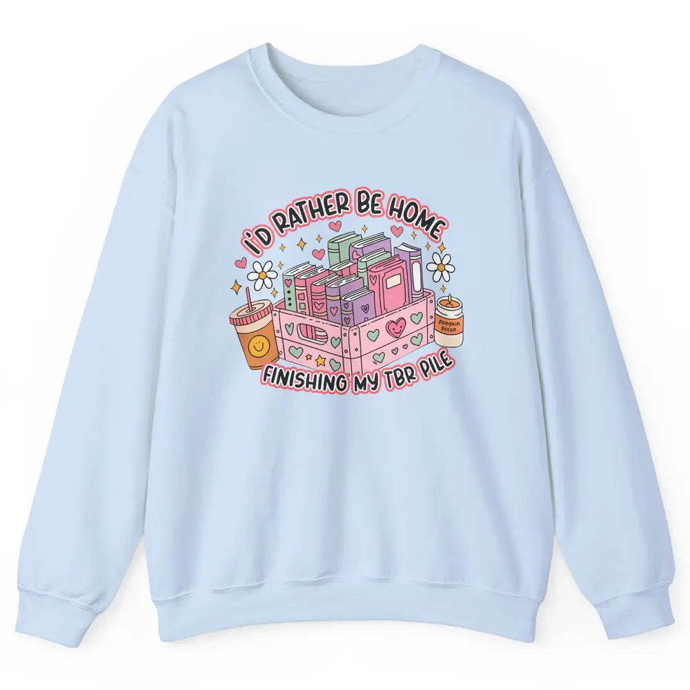 Retro Groovy TBR Book Readers Be Home Finishing My TBR Pile Unisex Crewneck Sweatshirt