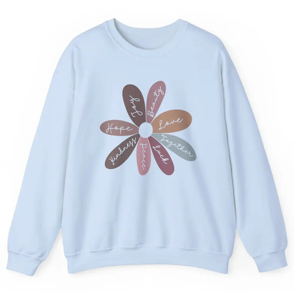 Retro Christian Daisy Flower Bible Verse Faith Inspirational Unisex Crewneck Sweatshirt