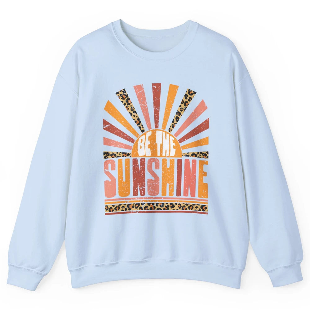 Be The Sunshine Retro Leopard Sun Vintage Summer Vacation Unisex Crewneck Sweatshirt