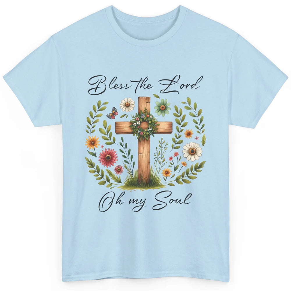 Bible Verse Bless The Lord Oh My Soul Christian Cross Retro Jesus Christ Church Classic Unisex T-Shirt