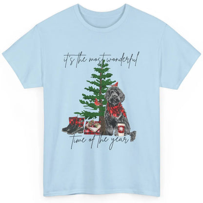 Black Golden Labradoodle Christmas Tree Most Wonderful Time Classic Unisex T-Shirt